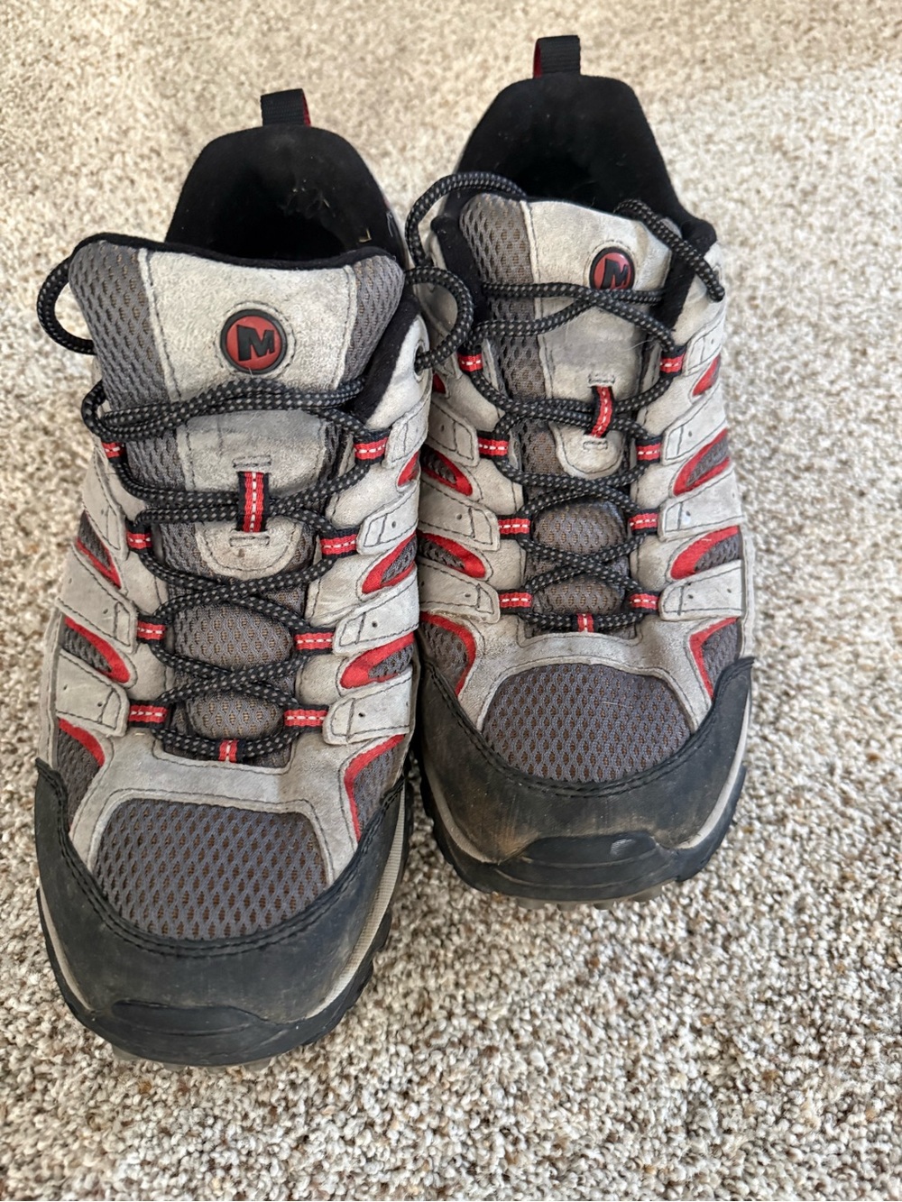 Merrell Grey and Red Men's Trail Shoes